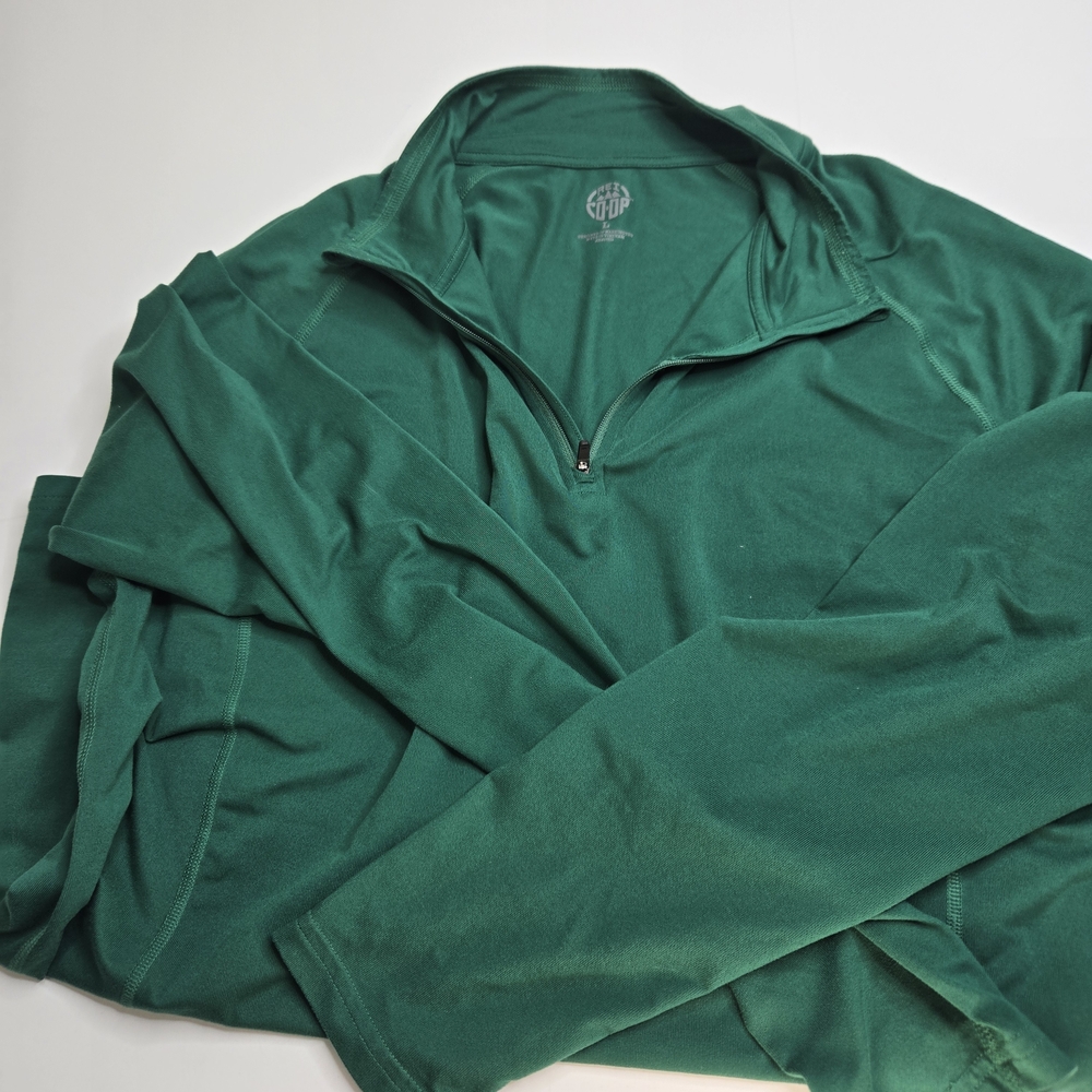 REI‎ Men's Forest Green Long Sleeve Half-Zip Shirt